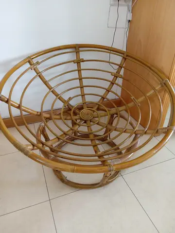 Rattan Papasan Chair Frame (112 cm) - Natural, Sturdy, Lightweight
