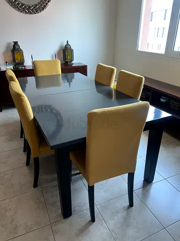 6 upholstered dining chairs - good condition