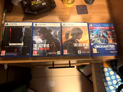 PS5 & PS4 Games Bundle - The Last of Us Part I +  part II Remastered, Hitman, Uncharted Collection