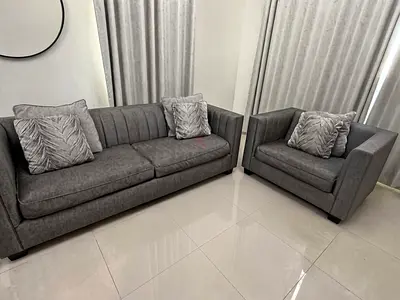 Grey Sofa Bed with Armchair Set