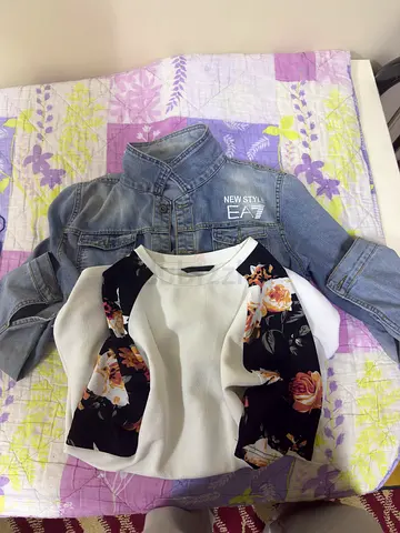 White sweatshirt with black floral panels - women’s casual top