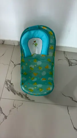 Baby bath tub/seat with padded headrest - light blue
