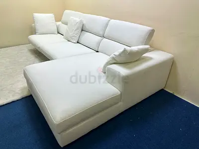 As perfect condition marina white lshape sofa