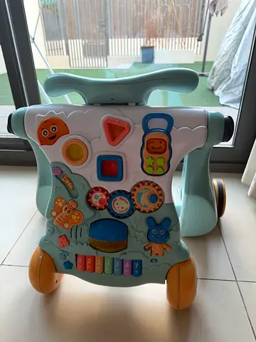 baby push walker - mint/white, good used condition