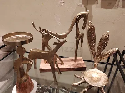 Brass Animal and Decorative Candle Holders - Set of 4