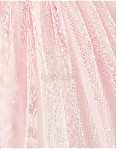 Girls Pale Pink Dress with Ivory Lace Overlay - Patachou
