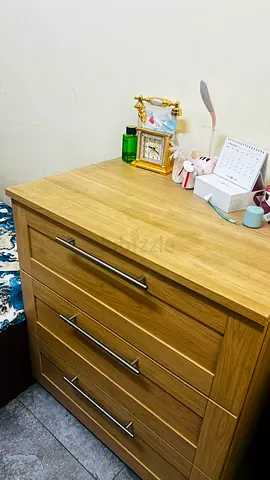 3-Drawer Wooden Chest of Drawers and 4-Door Storage Cabinet – Black – Good Condition – Shabiya 11