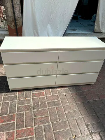 White 6 Drawer Dresser for Bedroom Storage