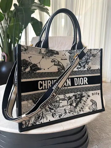 Dior Medium Book Tote – Plan de Paris | Calfskin Leather original with receipt
