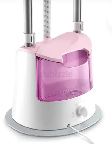 Standing Garment Steamer / Clothes Steamer - Compact Pink & White