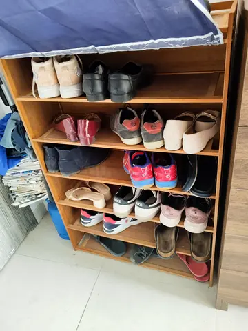 Wooden 7-Shelf Shoe Rack — Compact Organizer