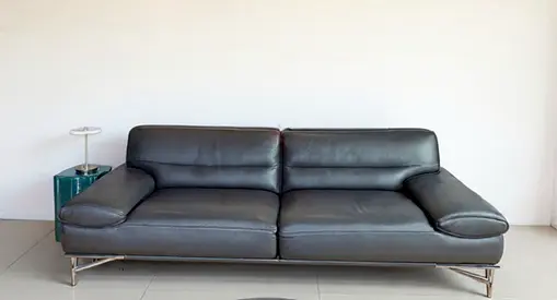 Original Roche Bobois Nota Bene Large 2.5-seater sofa genuine grey Italian leather L19 H75 D95 cm