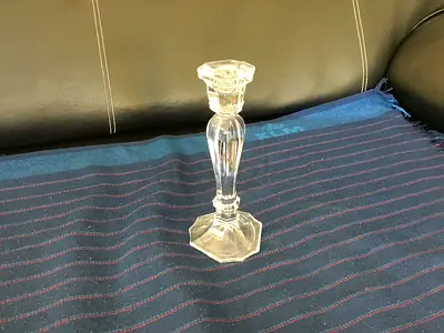 Vintage Oscar De La Renta 8.5” Chippendale Crystal Single Candle Holder