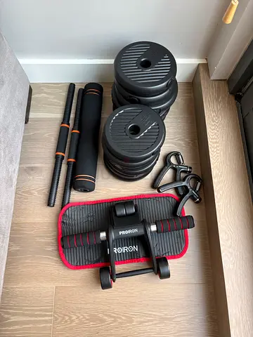 Adjustable 20kg Convertible Dumbbell set with Abs roller and harm strengthener