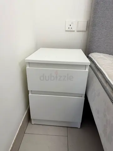 IKEA White 2-Drawer Bedside Table / Nightstand