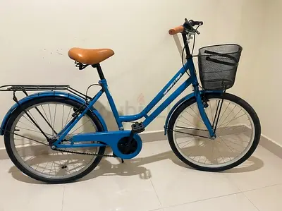 Blue Vintage City Bike with Basket and Rear Rack — Very Good Condition