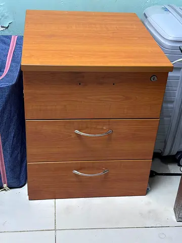 Compact 3-Drawer Wooden Bedside Cabinet - Good Condition