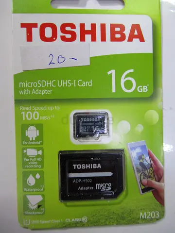 NEW 16GB TOSHIBA MICRO SD CARD WITH ADAPTOR