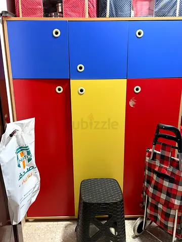 Colorful 6-Door Kids Locker / Wardrobe - Red Blue Yellow
