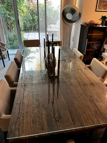 Wooden dining table - luxurious style - 10 chairs