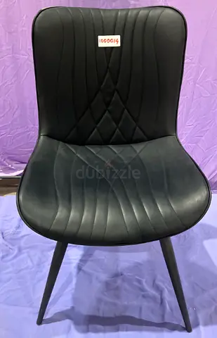 Dining Chair, Black Faux Leather, 90×52×43 cm