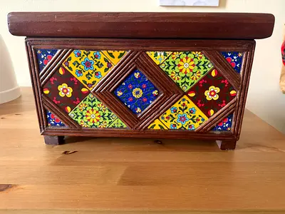 Hand-painted Wooden Decorative Chest / Jewelry Box