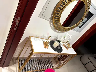 Gold Decorative Round Wall Mirror with Ornate Frame