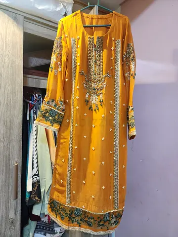 Embroiderd fancy party wear only 3 pcs. Stitched 85 aed