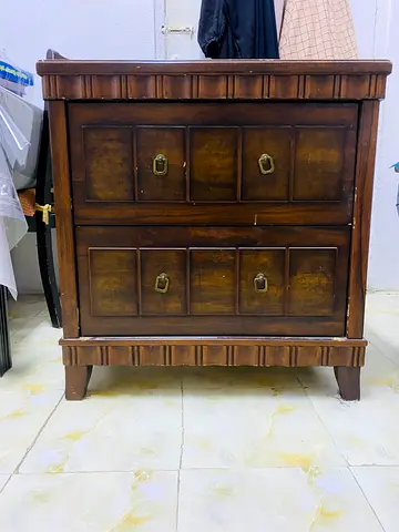 Solid Wood Vintage Bedside Drawer / Nightstand - 2 Drawers