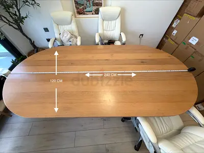 Solid Oak Large Dining Table 240cm x 120cm x 77 cm - Good Condition