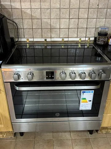 Hoover stainless steel electric ceramic hob with built-in controls