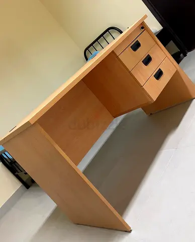 Wooden Office Desk with 3 Drawers — Good Condition