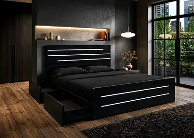 Brand new King size Storage bed with Mattress Available