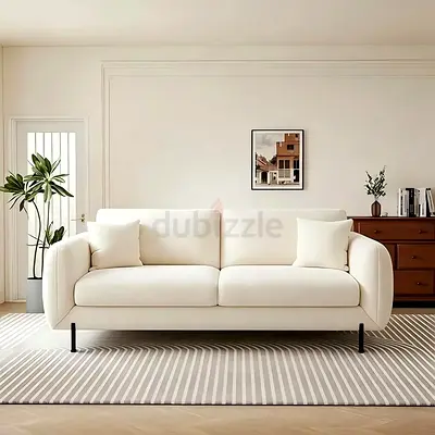 Generously padded thick curved design loveseat
