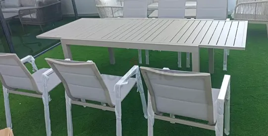 Outdoor Dining Table with 6 Matching Chairs -