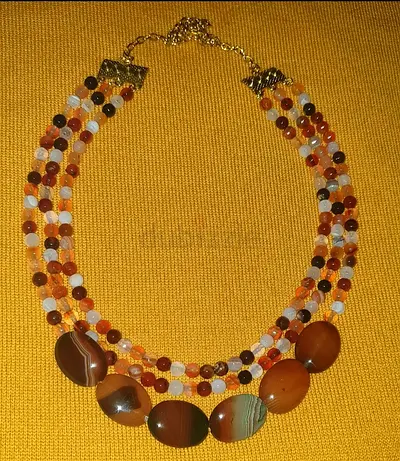 Handmade Multi-Strand Agate Bead Necklace