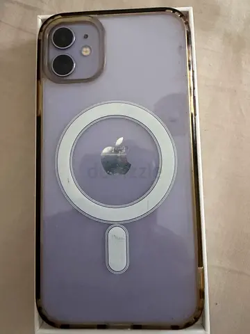 iPhone 11 Purple) with MagSafe clear case - good condition