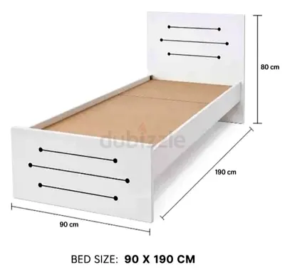 Single White Wooden Bed Frame 90 x 190 cm with Headboard and Footboard