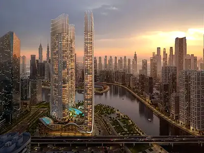 شقة بغرفة نوم واحدة | برج بن غاطي سكاي رايز B | إطلالات على البرج والقناة | معيشة مفروشة في الأفق