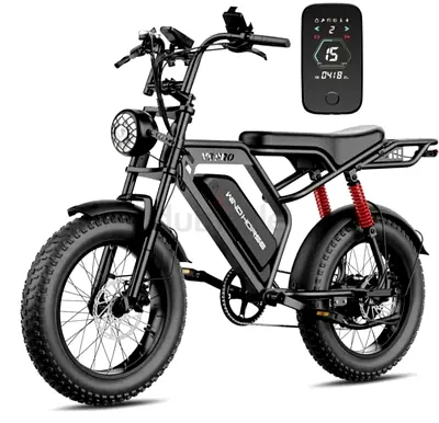V8 Pro 7 Gears Fat Tires E-Bike for all Terrains | 20 inches Fat Tires | Max Speed 50 Km/h