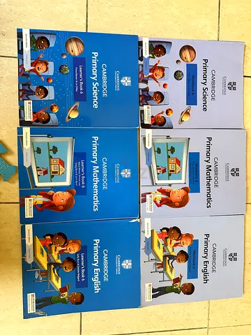 Set of Cambridge Primary Learner + Workbook Books (Mathematics, Science, English) - Level 3/5/6/7