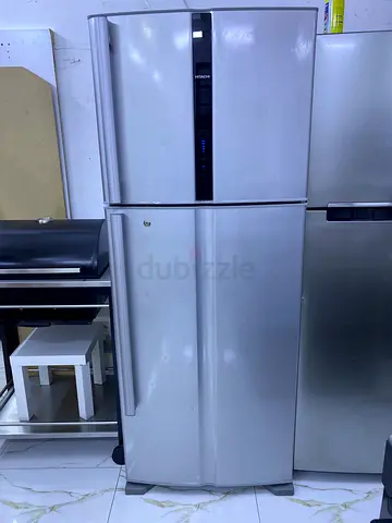 Large Silver Double-Door Refrigerator - Good Working Condition