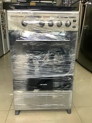 Used freestanding gas range oven - stainless steel, 4 burners