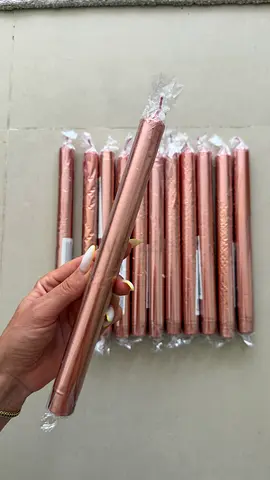 Set of 12 Rose Gold Candles