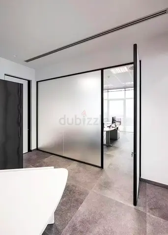 Modern glass office partition