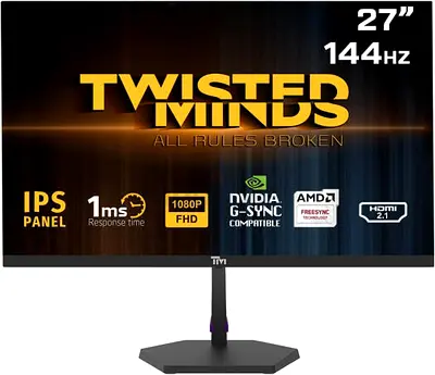 Twisted Minds 144Hz 24 Inch IPS Gaming Monitor 1ms Hdmi 2.1 AMD FreeSync