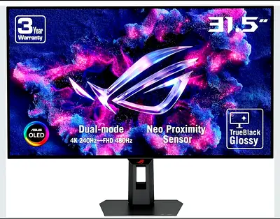 Asus OLED 32 inch 4k 240hz FUll HD 480hz Dual Gaming Monitor