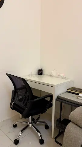 White Writing Desk with Ergonomic Office Chair - Good Condition