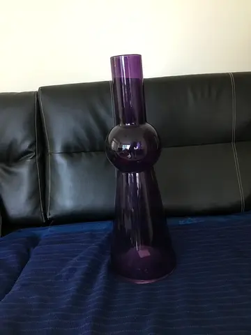Vintage IKEA FYLLIG Glass 23” Purple Vase