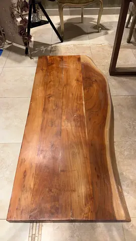 Art & Craft Solid Live-Edge Oak Wood Bench / Table - Natural Finish